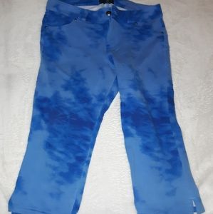 Lane Bryant Blue Tie Dye Capri Pants Size 14